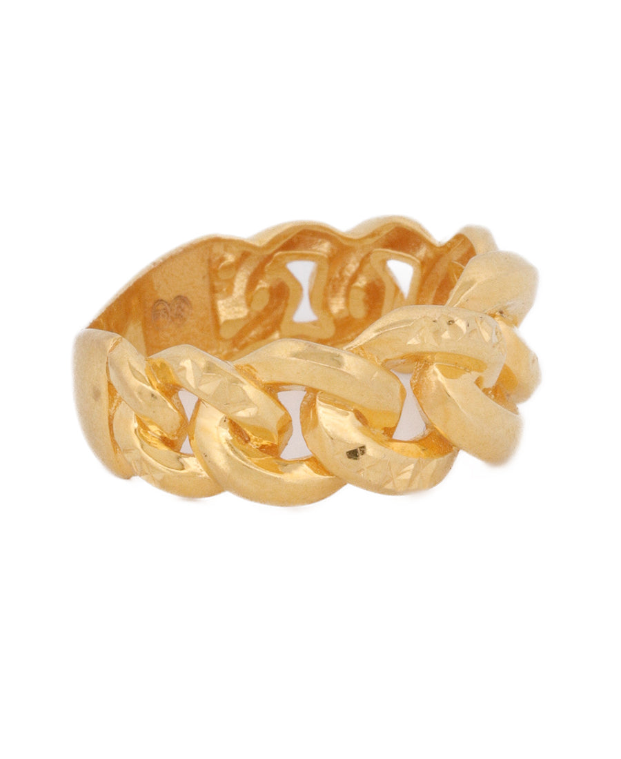 21K Gold Chain Link Ring – 4.4g | Bigeasy Jewellers